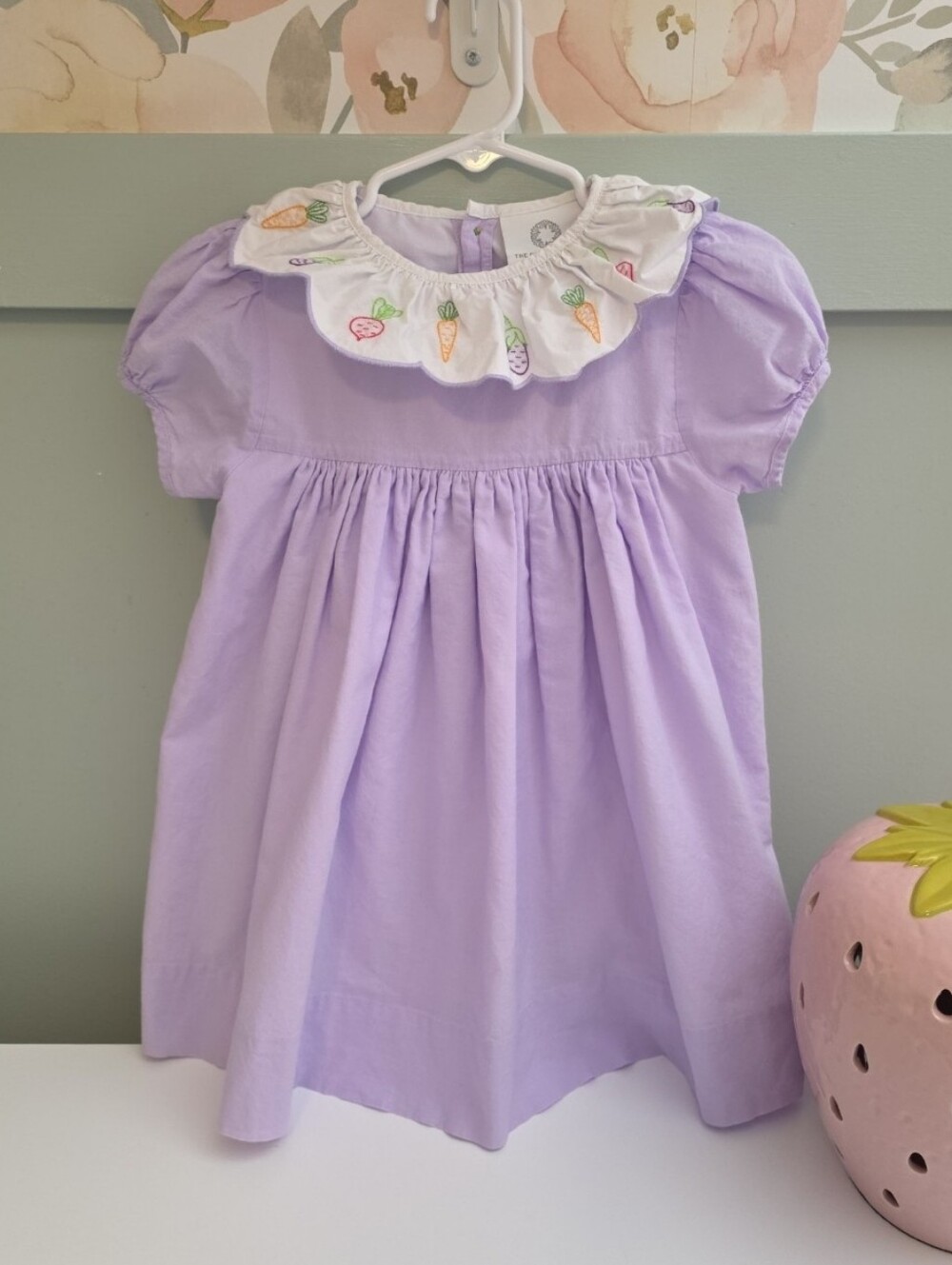 The Proper Peony 3t Veggie Vegetable Ruffle Collar Girls' Dress - Kids Dress